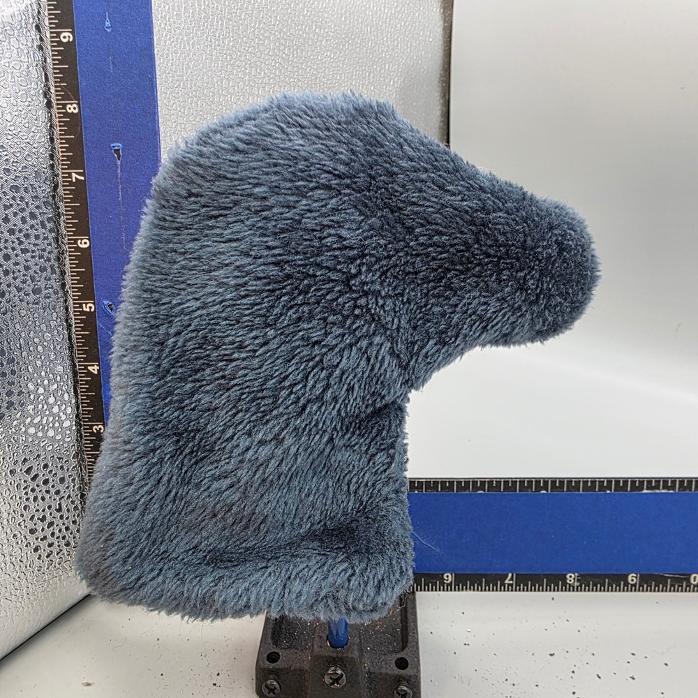 Unbranded Golf Putter Headcover Unisex Blue Faux Fur Blade Cover Gorpcore Plush